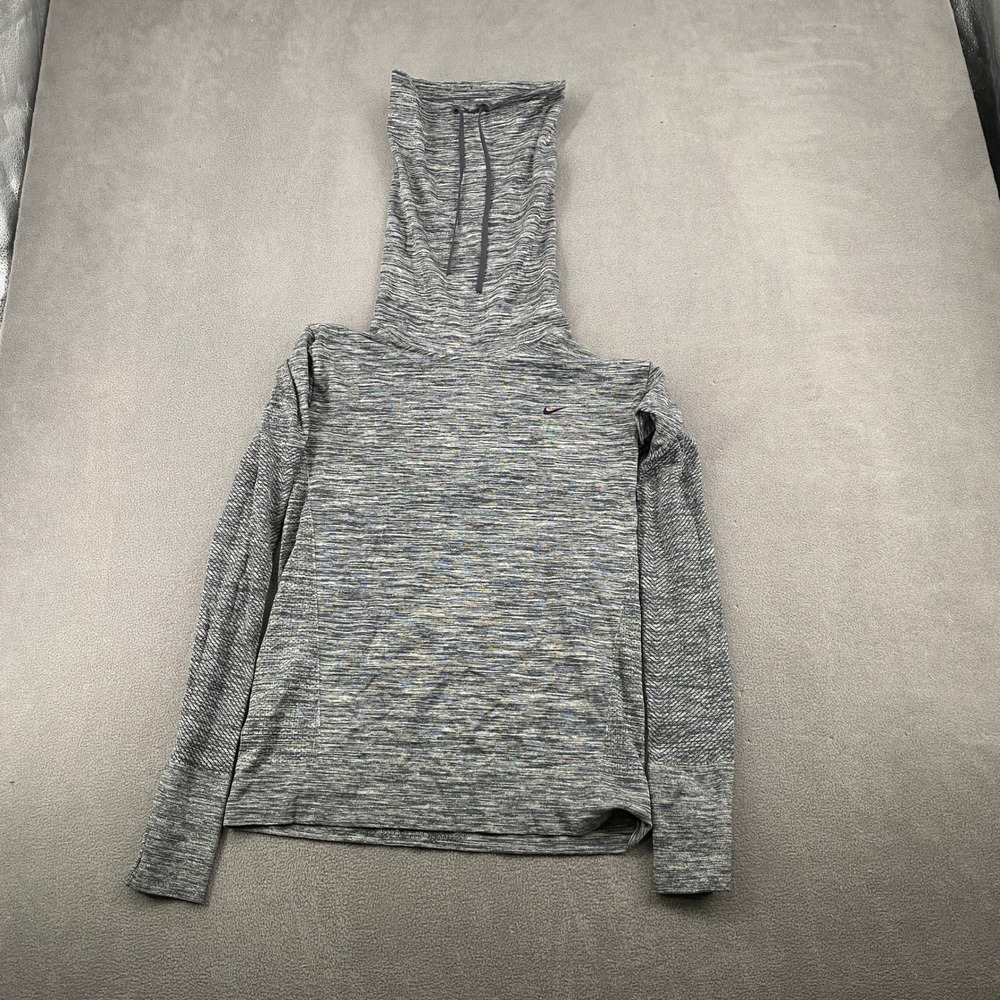 Nike Womens Funnel Neck Space Dye Long Sleeve Training Top Gray 5305